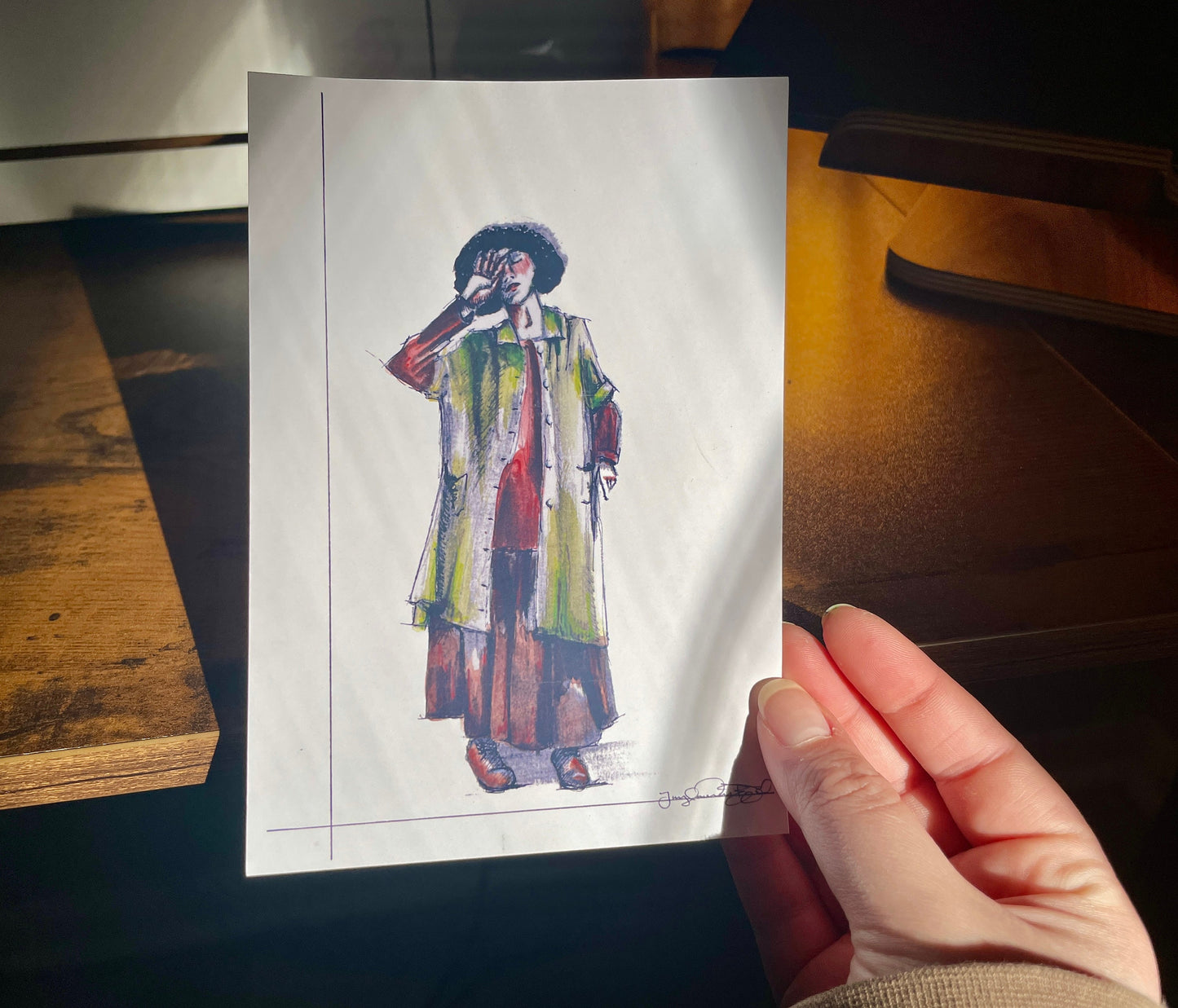 Woman Watercolor Sketch | Handmade | Art Print | Ink and Watercolor | Human