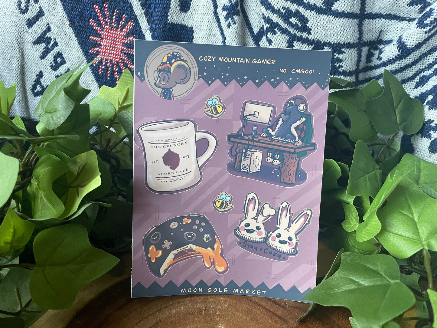 Gamer Bear Sticker Sheet | Bear and Honey | Stickers | Journaling and Scrapbooking