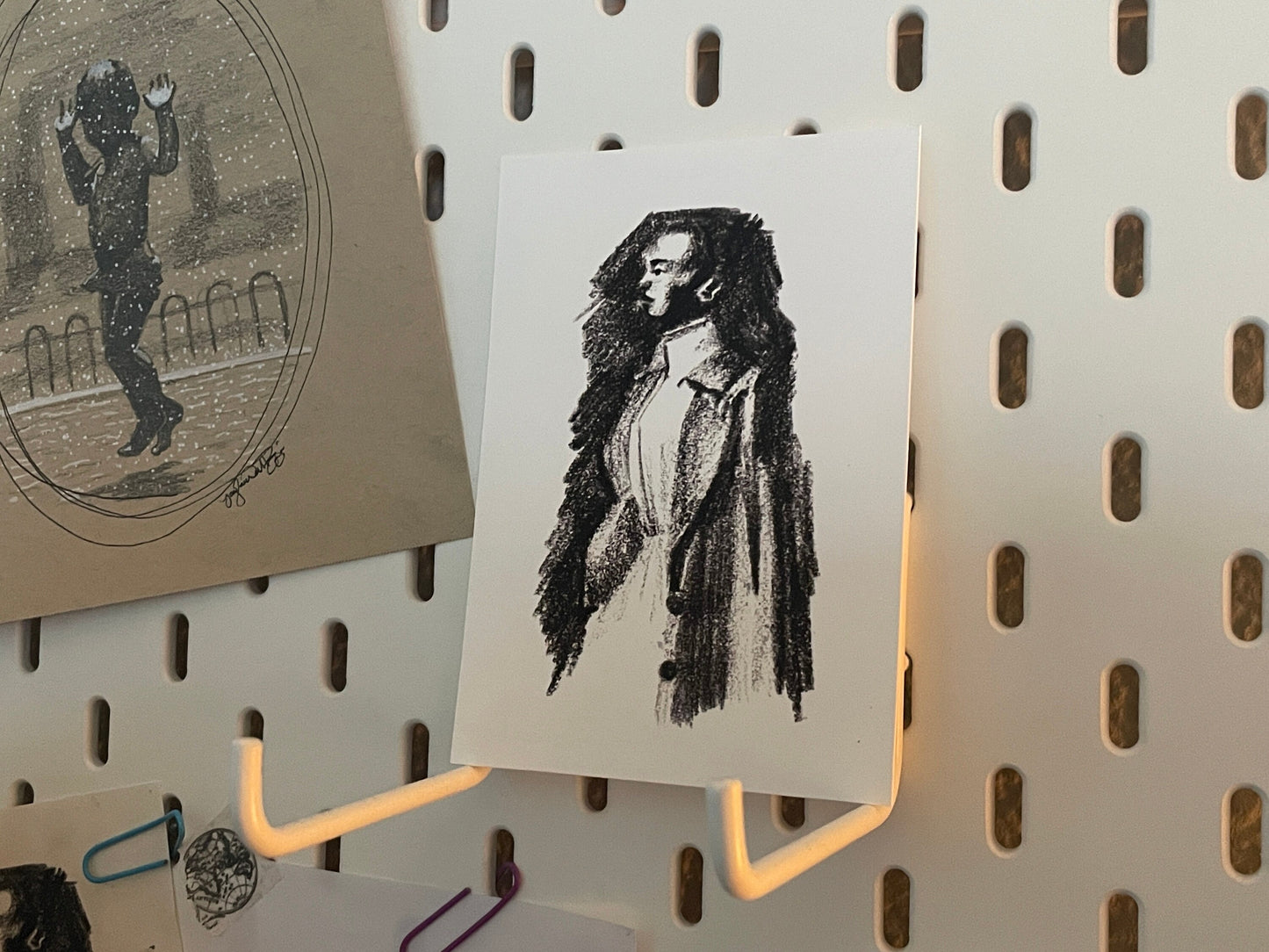 woman charcoal art print| handmade | charcoal print